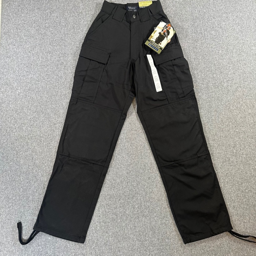 5.11 Tactical TDU Pants Womens XS Black Ripstop Cargo Work Trousers New 74003